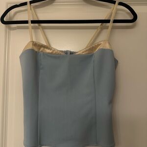 Reformation Blue and Cream Camisole